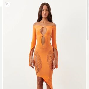 Charlotte Dress Tangerine poster girl